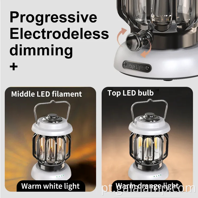 Lanterna LED de inspiração vintage para camping e segurança ao ar livre